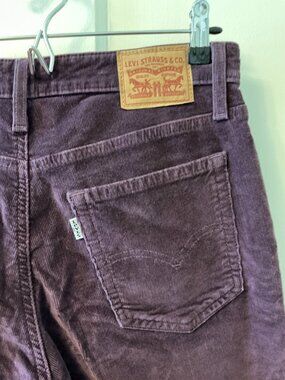 Levi's Womens 726 High Rise Flare Purple Corduroy Jeans (30)